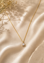 Square-Cut Crystal Gold Necklace