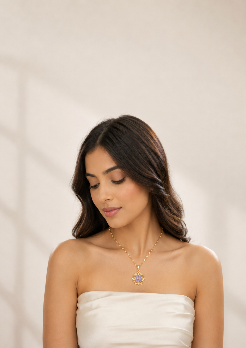 Golden Snowflake Pendant Necklace
