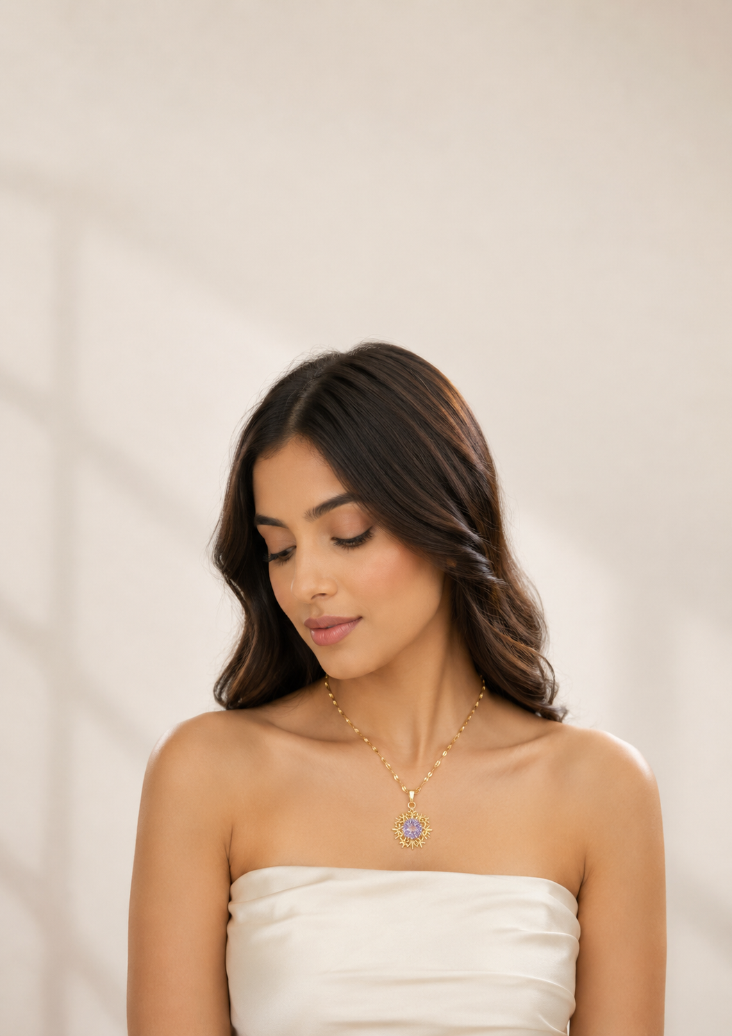 Golden Snowflake Pendant Necklace