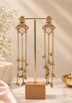 Blush Heart Cascade Statement Earrings
