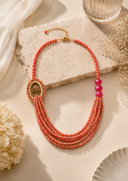 Multi-Strand Beaded Tassel Necklace