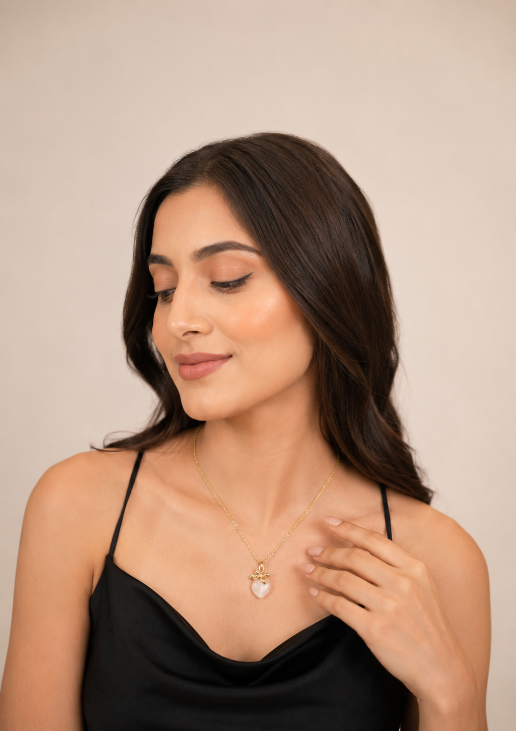 Blooming Heart Pearl Pendant Necklace