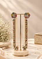 Multicolor Pearl Long Chain Earrings