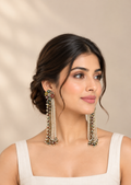 Multicolor Pearl Long Chain Earrings