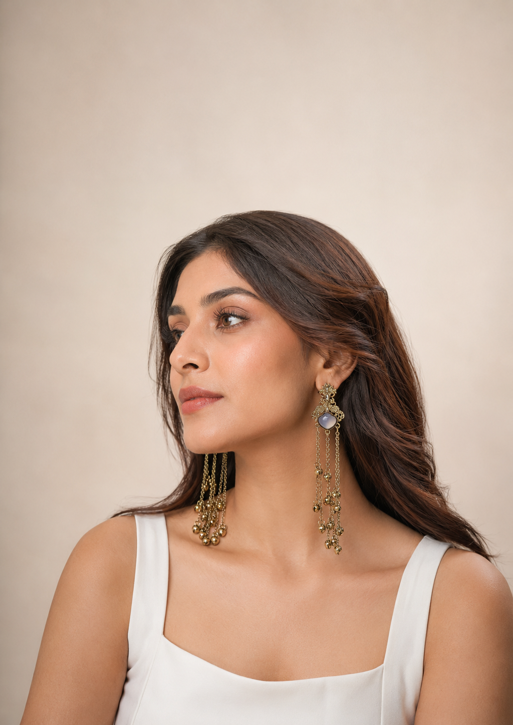 Royal Cascade Gold Chandelier Earrings