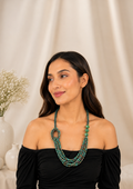 Multi-Strand Beaded Tassel Necklace