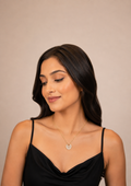 Halo Round Rose Gold Pendant Necklace