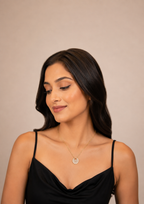 Halo Round Rose Gold Pendant Necklace