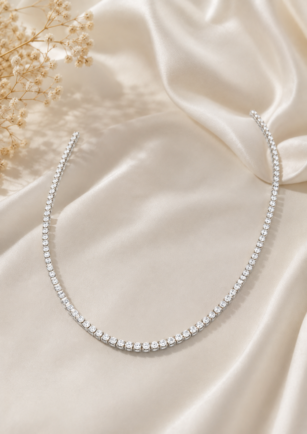 Classic Silver-Tone Crystal Necklace